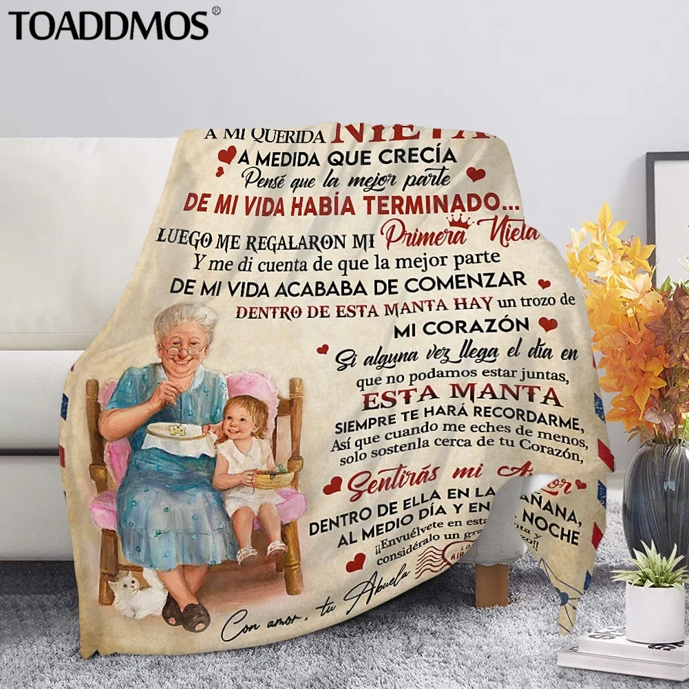 TOADDMOS carta de la abuela a la nieta Printing Throw Blanket Warm Quilt Blankets for Girls Winter Bed Sheet Knee Blanket Fleece
TOADDMOS carta de la abuela a la nieta Printing Throw Blanket Warm Quilt Blankets for Girls Winter Bed Sheet Knee Blanket Fleece