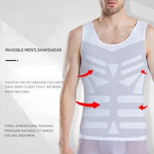 Mens Compression Vest Belly Corset For Male Breastplate Chest Binders Tank Tops Fat Burning Gym Shirt Slimming Body Shaper