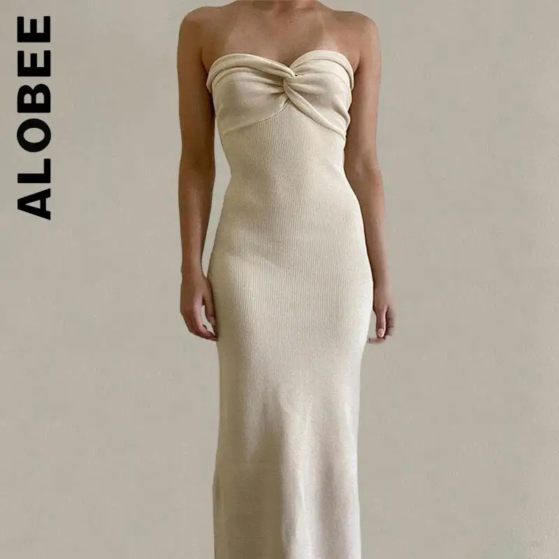 Alobee New Knitted Strapless Backless Dresses Basic Outfits Elegant Lazy Streetwear Holiday Vintage Female Clothing Vestidos
Alobee New Knitted Strapless Backless Dresses Basic Outfits Elegant Lazy Streetwear Holiday Vintage Female Clothing Vestidos