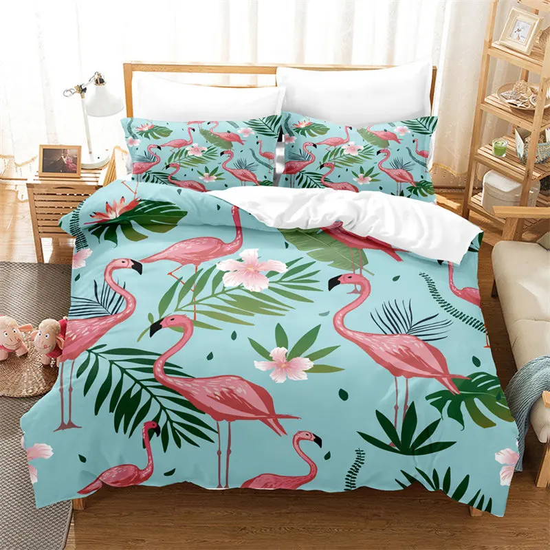 Green Palm Leaves Flamingo Bedding Set Tropical Exotic Island Flowers Trees Branches Paradise Birds Duvet Cover With Pillowcases
Green Palm Leaves Flamingo Bedding Set Tropical Exotic Island Flowers Trees Branches Paradise Birds Duvet Cover With Pillowcases