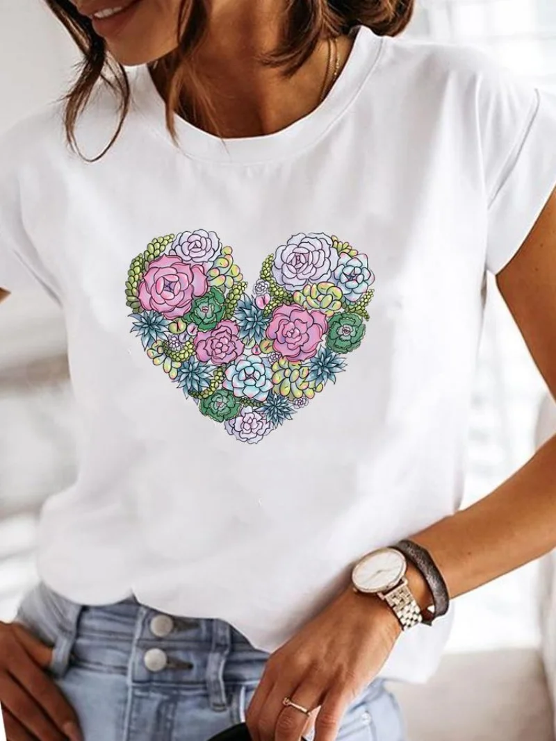 Fashion Female Graphic Tee Women Love Heart Watercolor Sweet Print Summer T Clothing T-shirts Short Sleeve Casual Ladies 
Fashion Female Graphic Tee Women Love Heart Watercolor Sweet Print Summer T Clothing T-shirts Short Sleeve Casual Ladies