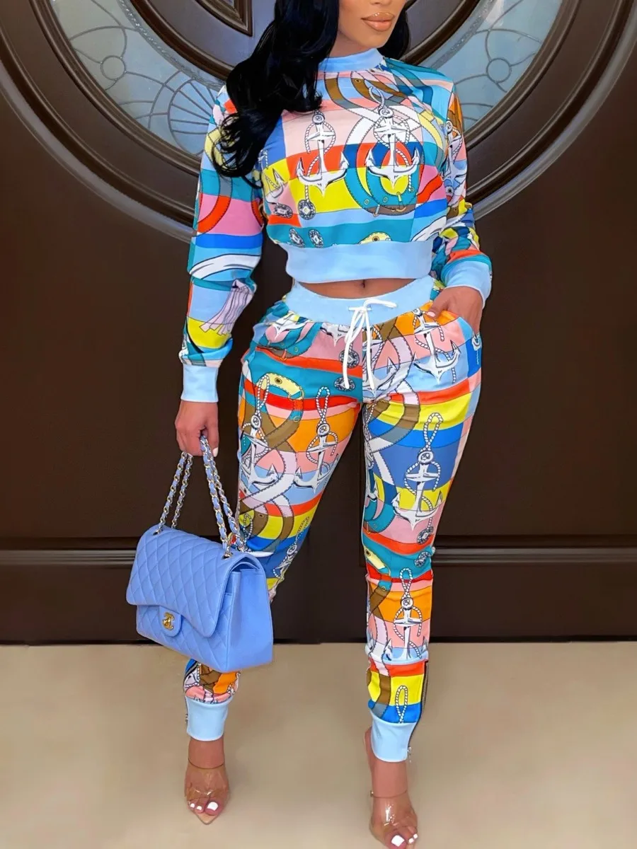 LW Women Patchwork Two Pieces Mixed Print Drawstring Tracksuit Set Long Sleeve Crop Top&Lace Up Waist Pants 2pc Matching Suits
LW Women Patchwork Two Pieces Mixed Print Drawstring Tracksuit Set Long Sleeve Crop Top&Lace Up Waist Pants 2pc Matching Suits