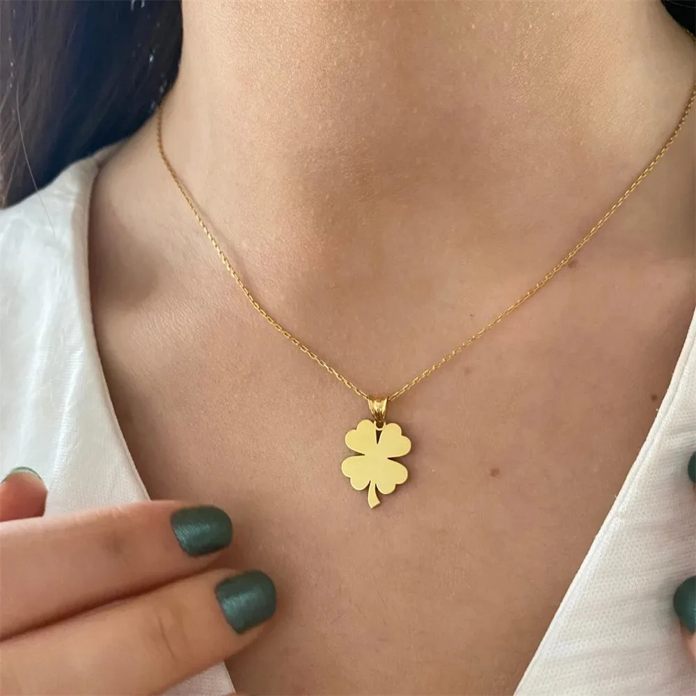 Elegant Four Leaf Clover Pendant Necklace for Women Girls Charm Stainless Steel Gold Thin Chain Collar Engagement Jewelry
Elegant Four Leaf Clover Pendant Necklace for Women Girls Charm Stainless Steel Gold Thin Chain Collar Engagement Jewelry