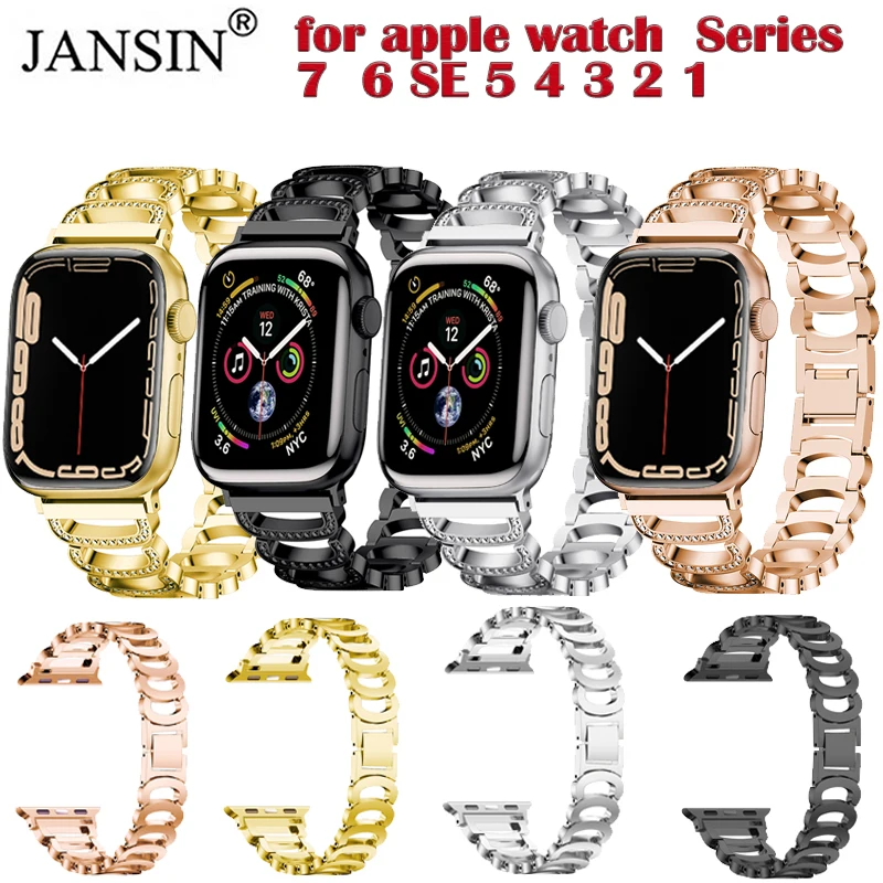 For Apple Watch Band 44MM 40MM 42MM 38MM 41MM 45MM Diamond Band Strap for iWatch Series se 7 6 5 4 3 2 Stainless Steel Bracelet
For Apple Watch Band 44MM 40MM 42MM 38MM 41MM 45MM Diamond Band Strap for iWatch Series se 7 6 5 4 3 2 Stainless Steel Bracelet