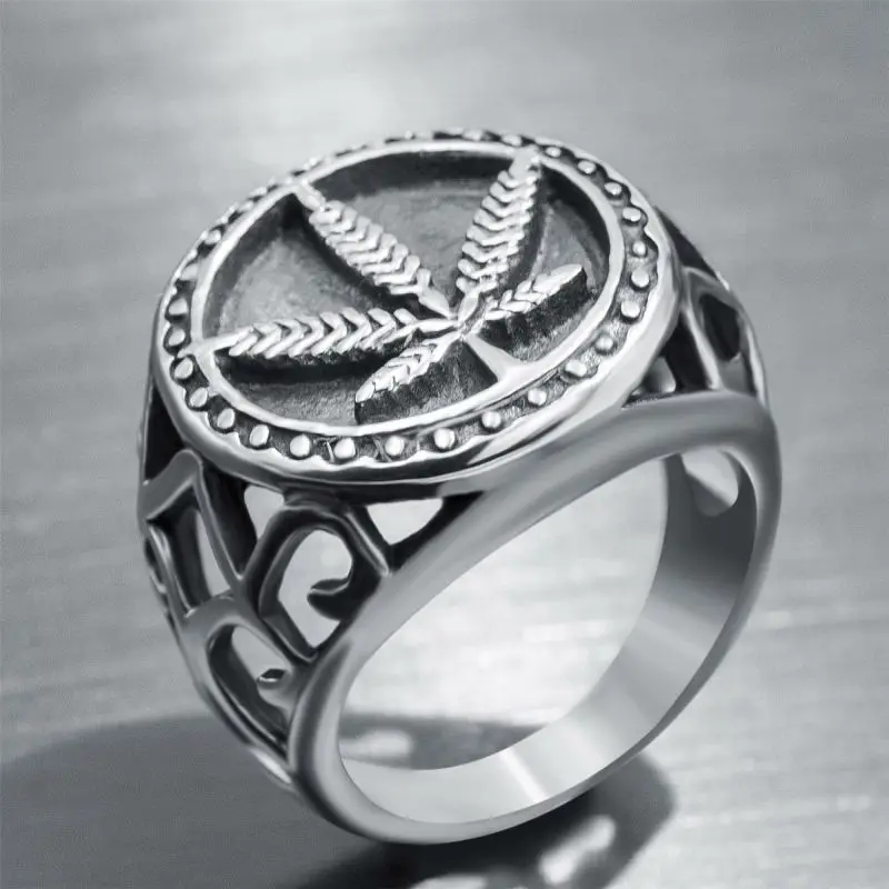 Trendy Hollow Hemp Leaf Men's Ring Ancient Silver Color Hip Hop Male Ring Jewelry For Friends Accessories Whole Sale Size 6-14
Trendy Hollow Hemp Leaf Men's Ring Ancient Silver Color Hip Hop Male Ring Jewelry For Friends Accessories Whole Sale Size 6-14