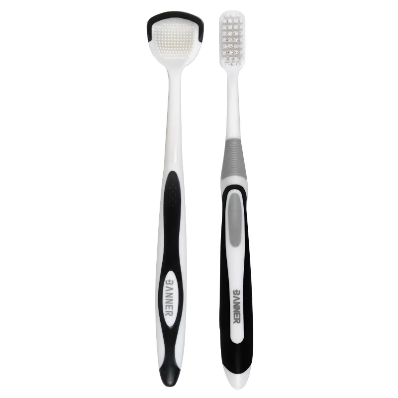 

Creative Tongue Scraper Toothbrush Scraping Tongue Fur Bad Breath Scraping Brush Dual-use Adult Soft-haired Toothbrush