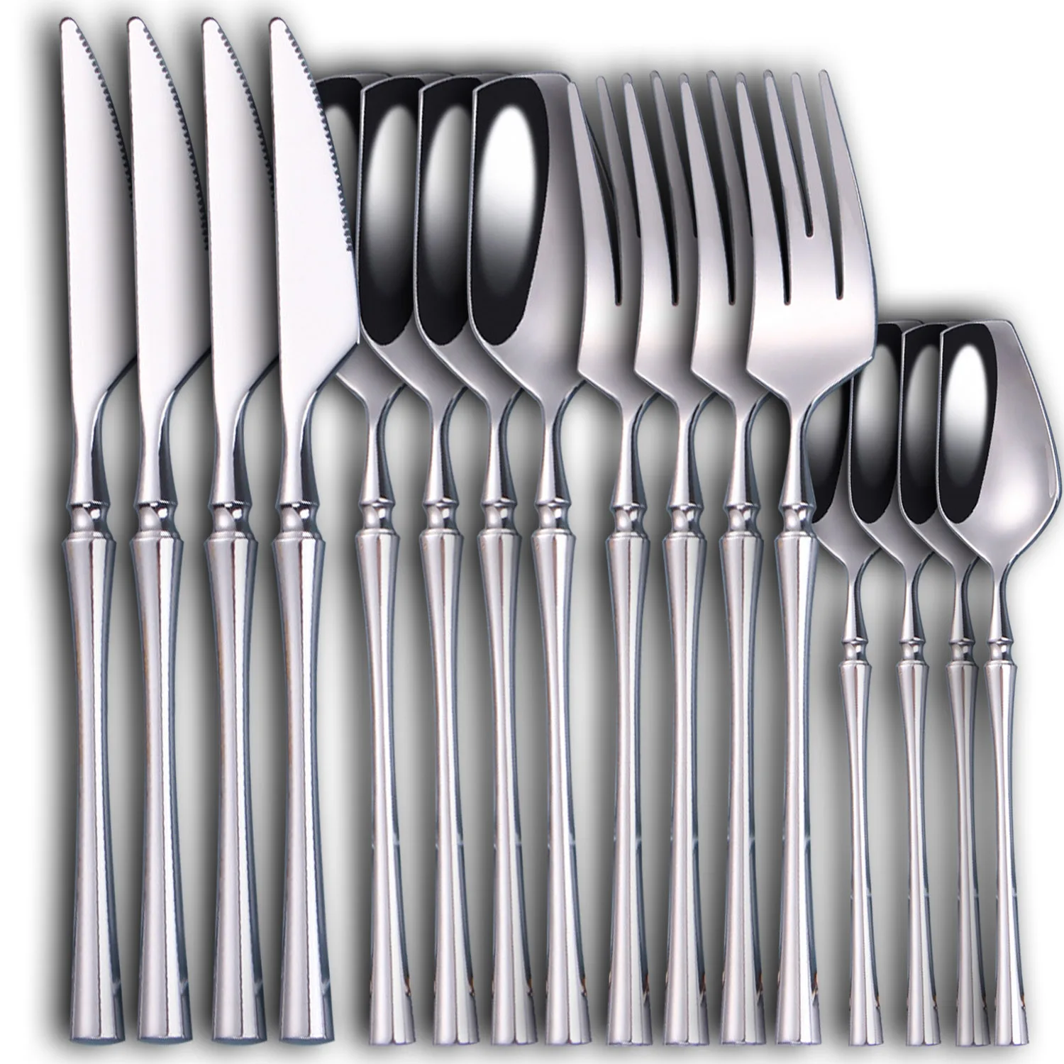 16PCS Silverware Dinnerware Set SilverTableware Spoon Fork Knife Set 18/10 Stainless Steel Flatware Cutlery Set Mirror Organizer
16PCS Silverware Dinnerware Set SilverTableware Spoon Fork Knife Set 18/10 Stainless Steel Flatware Cutlery Set Mirror Organizer