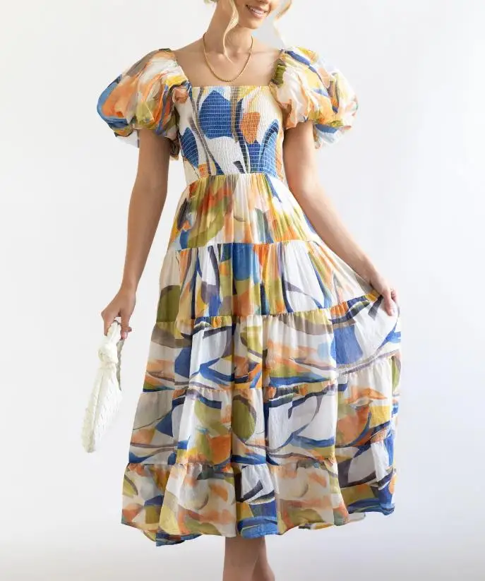 Elegant Women's Dress 2023 New Slim Hot Girl Sweet Slim Backless One Word Collar Printed Pleated Mid-Length Bubble Sleeves Dress
Elegant Women's Dress 2023 New Slim Hot Girl Sweet Slim Backless One Word Collar Printed Pleated Mid-Length Bubble Sleeves Dress