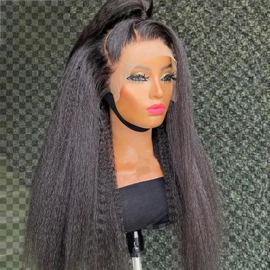 Natural Black 180% Density Yaki Kinky Straight Soft 26Inch Long Lace Front Wig For Women Preplucked Heat Resistant Fiber Daily
Natural Black 180% Density Yaki Kinky Straight Soft 26Inch Long Lace Front Wig For Women Preplucked Heat Resistant Fiber Daily
