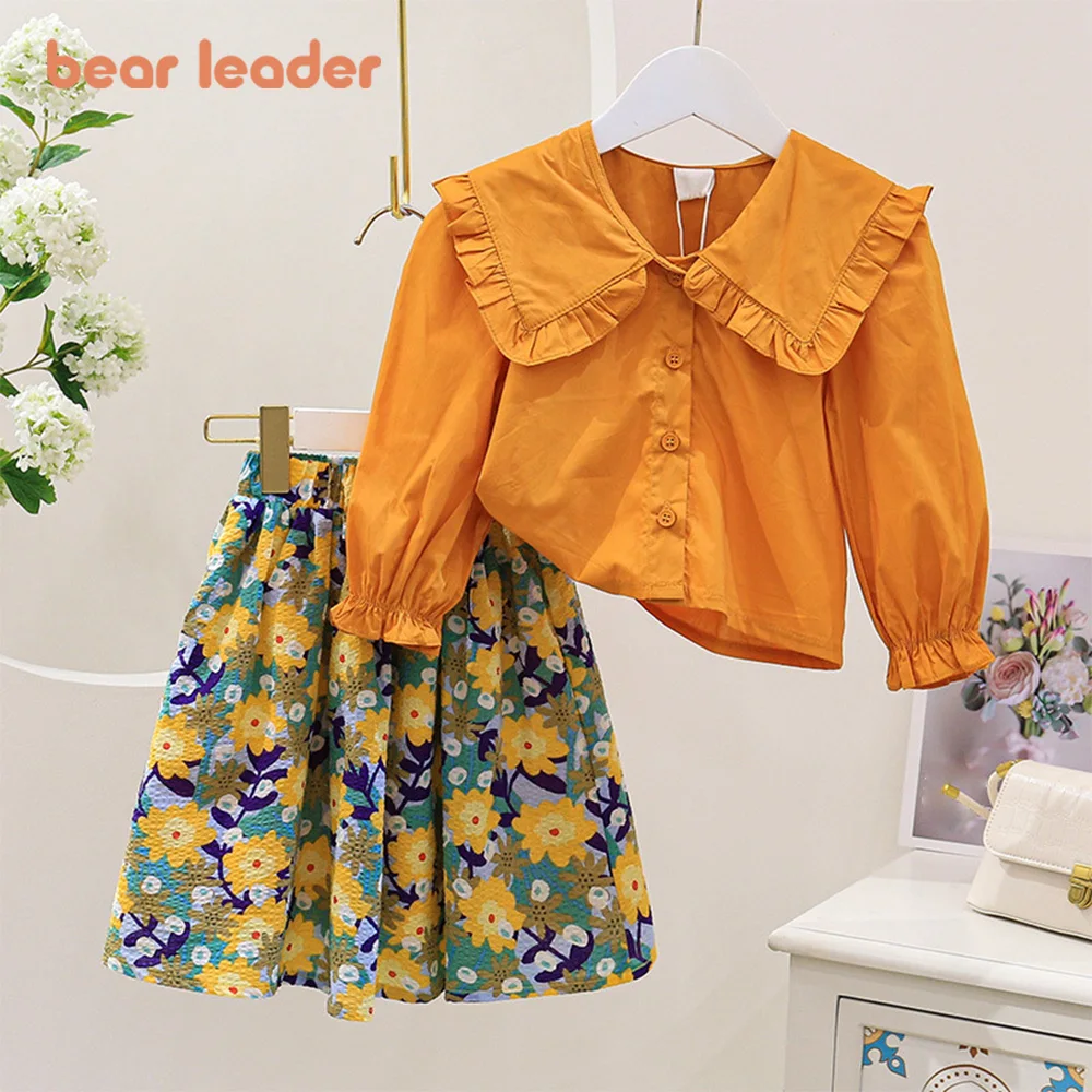 Bear Leader/Детский костюм для маленьких девочек комплект из 2 предметов: Однотонная рубашка с длинными рукавами и рюшами + юбка с цветочным принт...
Bear Leader/Детский костюм для маленьких девочек комплект из 2 предметов: Однотонная рубашка с длинными рукавами и рюшами + юбка с цветочным принт...