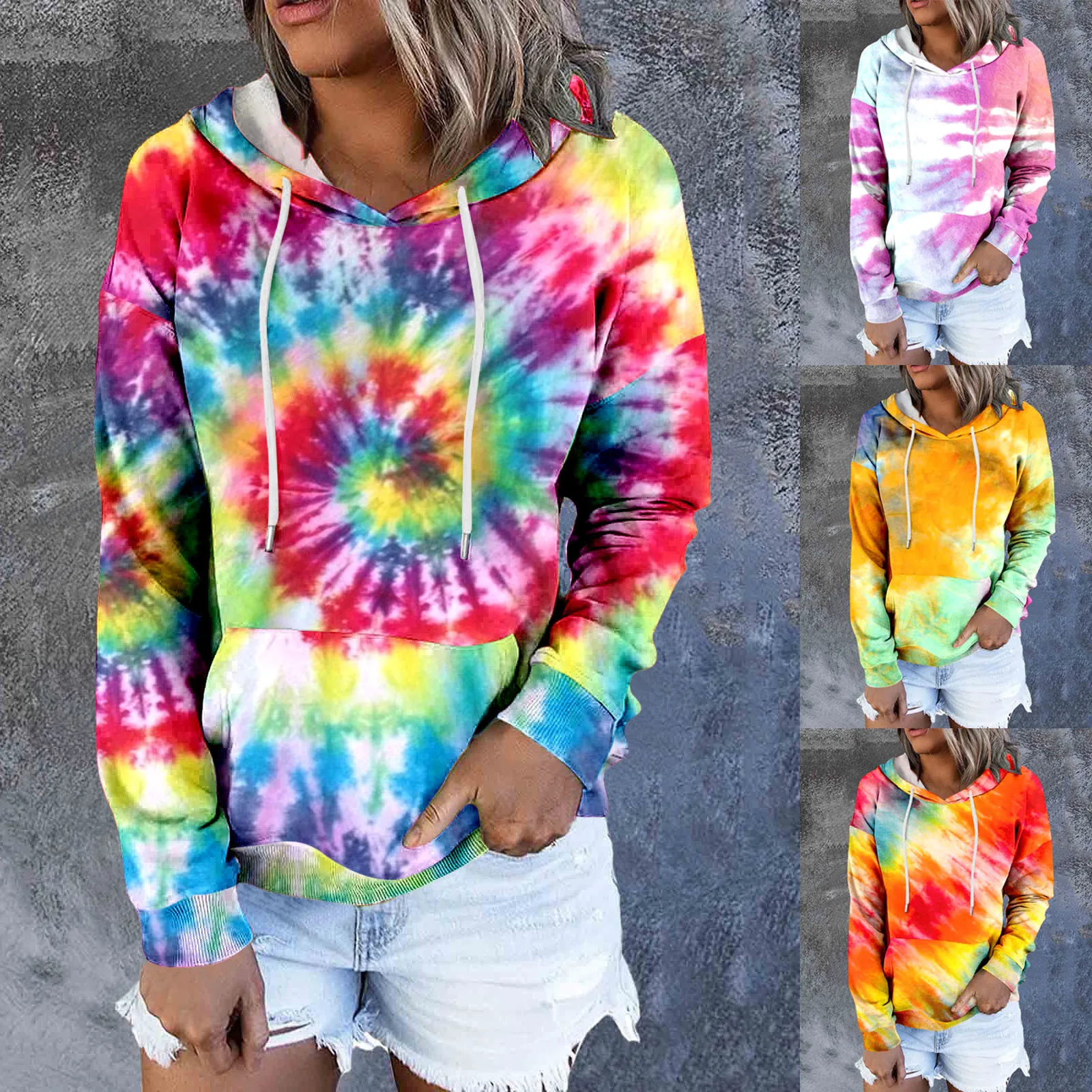 Women Autumn And Winter Casual Hooded Sweatshirt Tie Dye Printed Pocket Hooded Sweatshirt Hoodies Lightweight
Women Autumn And Winter Casual Hooded Sweatshirt Tie Dye Printed Pocket Hooded Sweatshirt Hoodies Lightweight