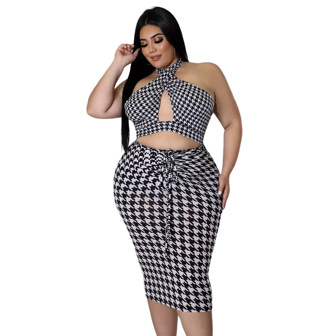 Znaiml 2022 Women's Hollow Out Cross Strap Houndstooth Dress Pleated Fashion Plus Size Lady Office Party Clothing Vestidos
Znaiml 2022 Women's Hollow Out Cross Strap Houndstooth Dress Pleated Fashion Plus Size Lady Office Party Clothing Vestidos