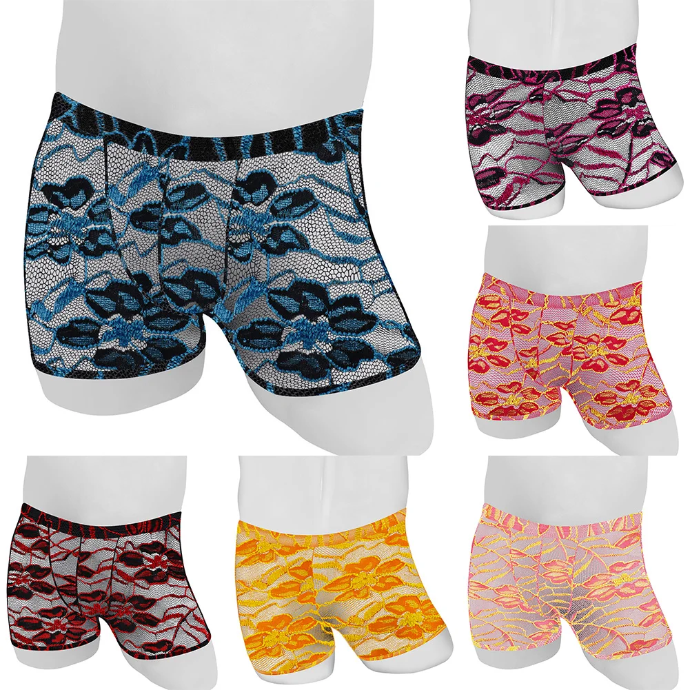 Mens Trunks Sexy Mesh Floral Printed Lingerie Transparent Pouch Panties Lace Ultra-thin Boxer Briefs Low-rise Underwear Knicker
Mens Trunks Sexy Mesh Floral Printed Lingerie Transparent Pouch Panties Lace Ultra-thin Boxer Briefs Low-rise Underwear Knicker