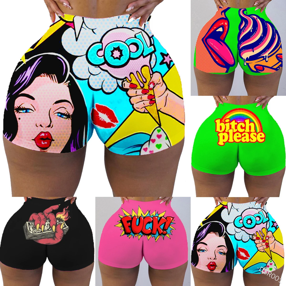 Sexy Cartoon Print Women Shorts Plus Size High Waist Summer Sports Yoga Tight Bottoms 
Sexy Cartoon Print Women Shorts Plus Size High Waist Summer Sports Yoga Tight Bottoms
