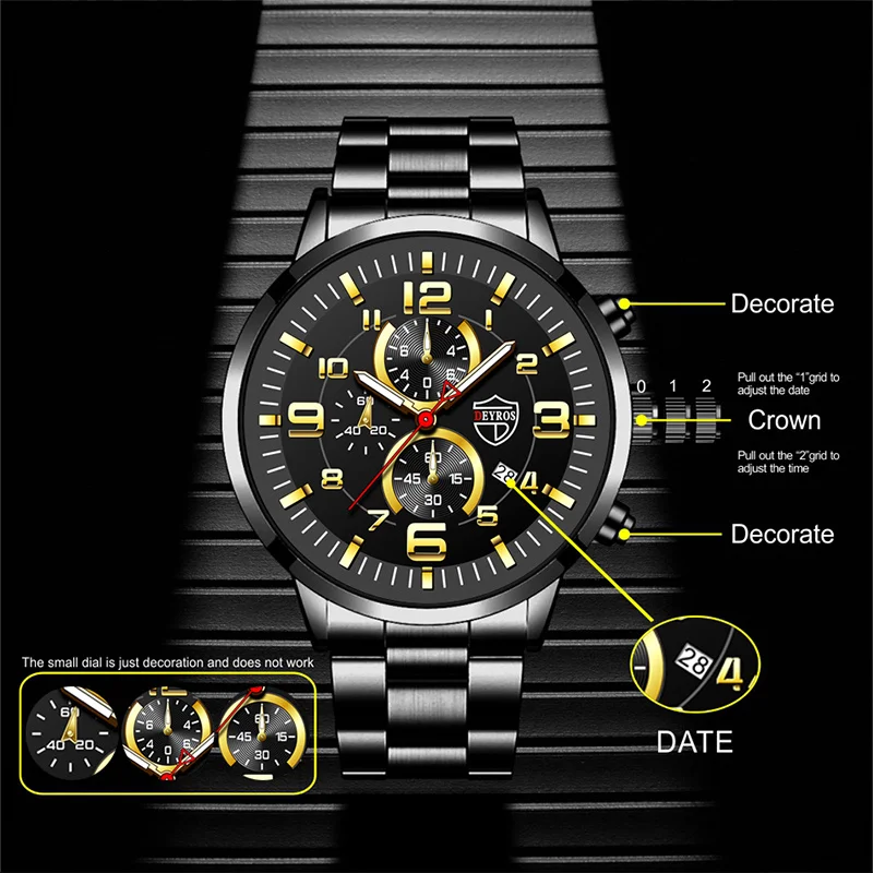 2022 Fashion Mens Sports Watches Men Luxury Stainless Steel Quartz Wrist Watch Luminous Clock Man Business Casual Leather Watch
2022 Fashion Mens Sports Watches Men Luxury Stainless Steel Quartz Wrist Watch Luminous Clock Man Business Casual Leather Watch