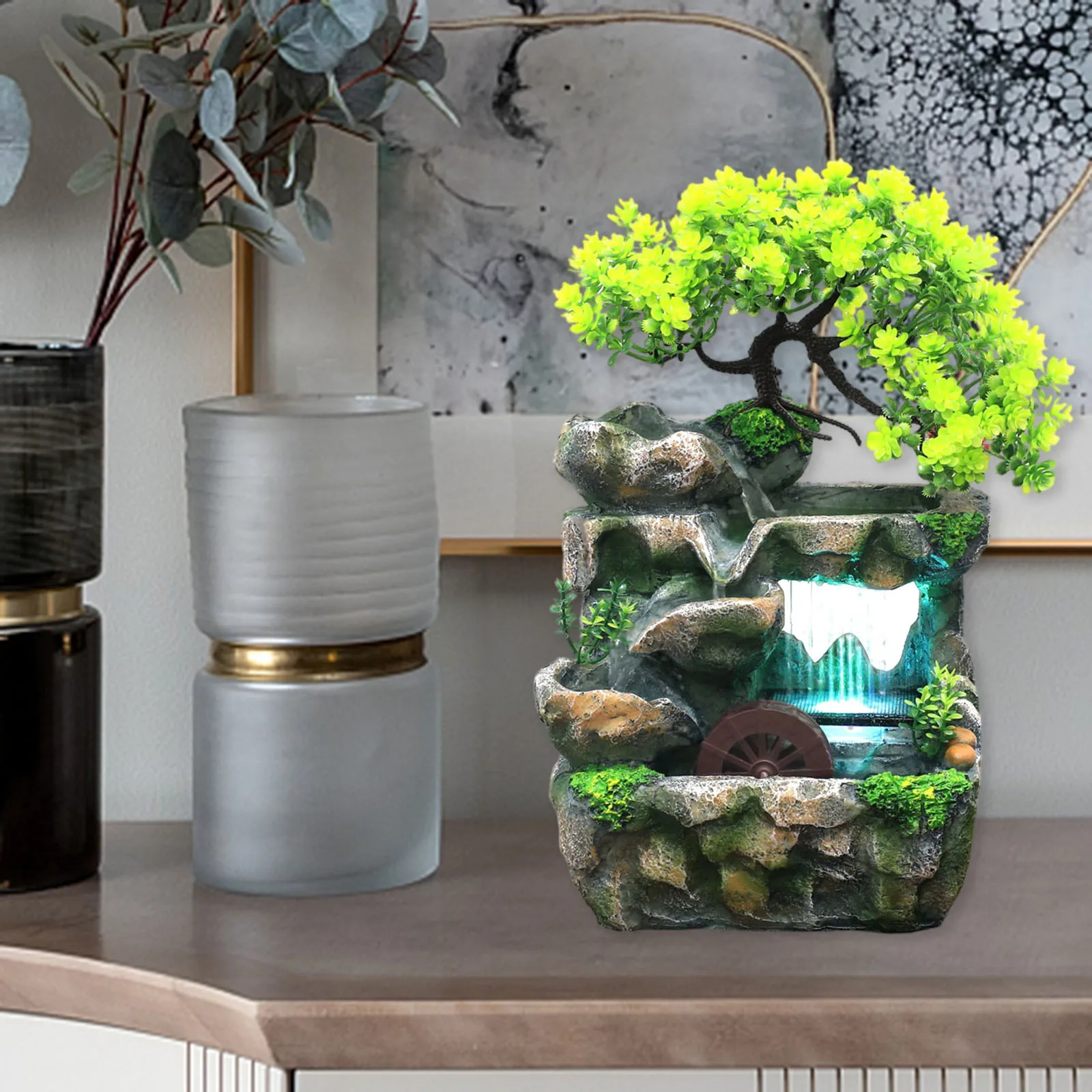 Desk Waterfall Fountain Rockery Landscape Bonsai Meditation Flowing Water Fountains Home Decoration
Desk Waterfall Fountain Rockery Landscape Bonsai Meditation Flowing Water Fountains Home Decoration
