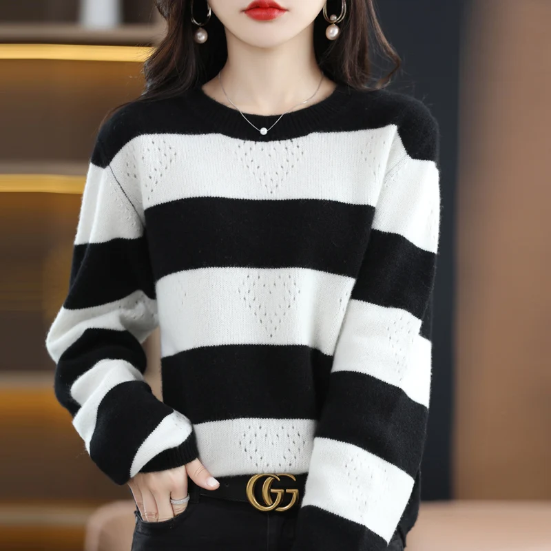 100% Wool Sweater Fashion Versatile Women's Pullover Sweater Hot Sale Long Sleeve Cashmere Sweater Hollow Knitwear
100% Wool Sweater Fashion Versatile Women's Pullover Sweater Hot Sale Long Sleeve Cashmere Sweater Hollow Knitwear