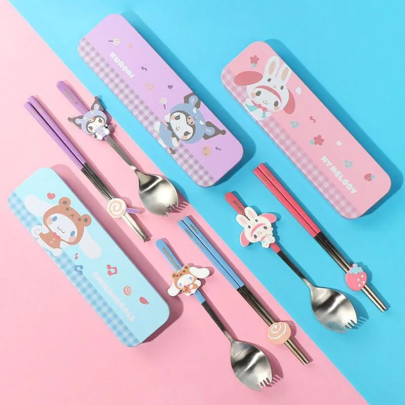 Sanrio Kuromi Kawaii Tableware Set Mymelody Cinnamoroll Cartoon Portable Student Use Creative and Cute Chopsticks Spoon
Sanrio Kuromi Kawaii Tableware Set Mymelody Cinnamoroll Cartoon Portable Student Use Creative and Cute Chopsticks Spoon