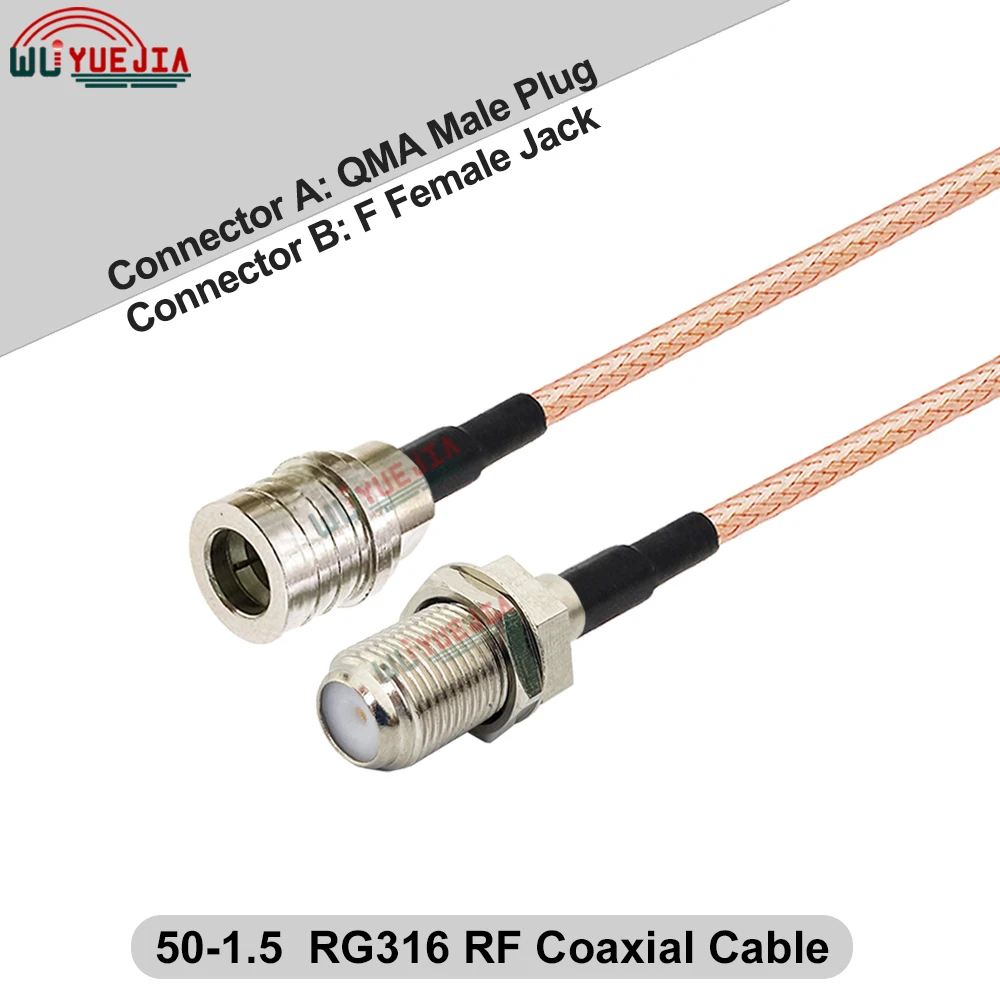 1 шт. кабель QMA типа F, переборка, гнездовой разъем QMA к штекеру F/гнездовой разъем F, коаксиальный кабель RF 50-1,5, 10 см-20 метров 
1 шт. кабель QMA типа F, переборка, гнездовой разъем QMA к штекеру F/гнездовой разъем F, коаксиальный кабель RF 50-1,5, 10 см-20 метров