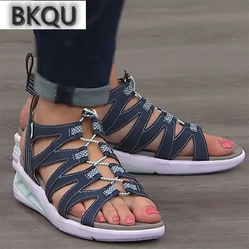 Women Wedge Sandals Fashion Crossed Hollow Open Toe Soft Drawstring Lady Sandalias Summer Outdoor Beach Non-Slip Shoes for Woman
Women Wedge Sandals Fashion Crossed Hollow Open Toe Soft Drawstring Lady Sandalias Summer Outdoor Beach Non-Slip Shoes for Woman