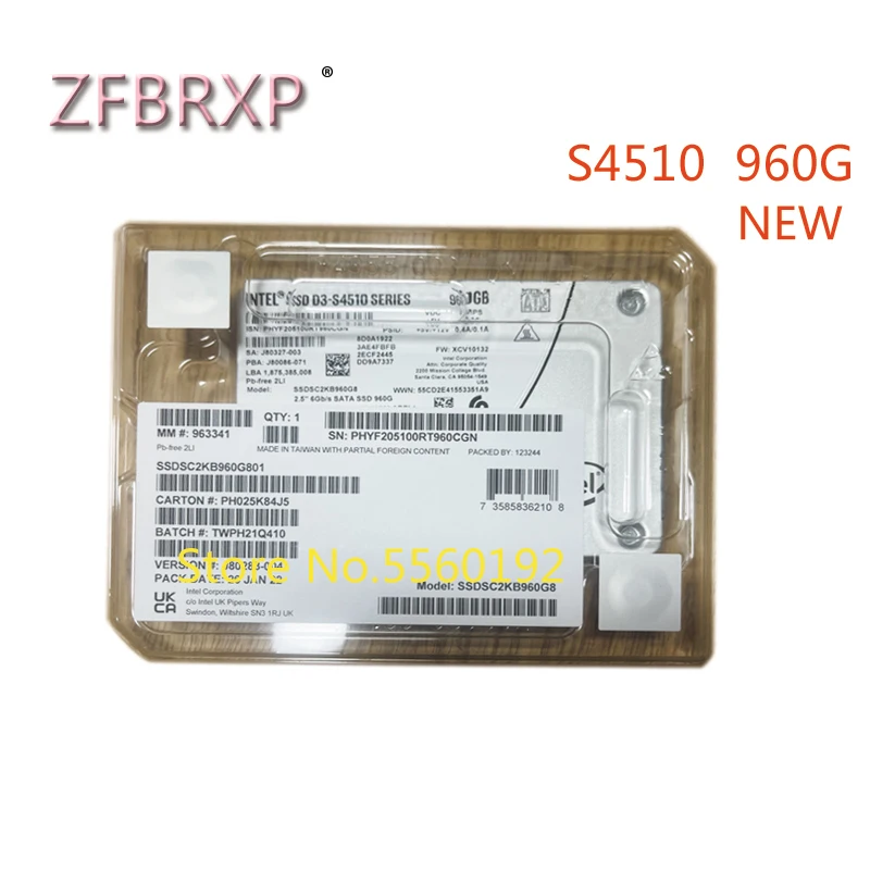 100% Brand New Packaged 960G SATA SSD 2.5 "SSDSC2KB960G801 S4510 solid state drive 
100% Brand New Packaged 960G SATA SSD 2.5 "SSDSC2KB960G801 S4510 solid state drive
