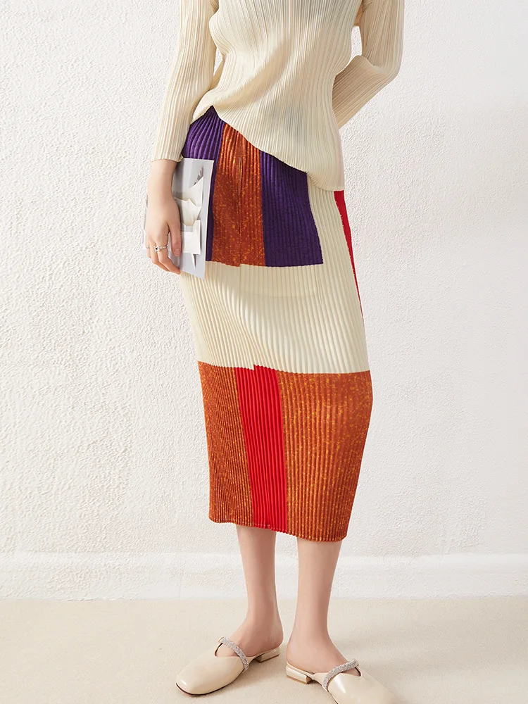 Miyake Pleated Print Half Skirt Autumn and Winter New Elastic High Waist Mid length Side Split Pleated Skirt Long Dress
Miyake Pleated Print Half Skirt Autumn and Winter New Elastic High Waist Mid length Side Split Pleated Skirt Long Dress