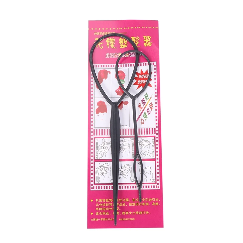 2 Pcs Topsy Tail Hair Styler Hair Style Hair Twister Snare Loop Black 
2 Pcs Topsy Tail Hair Styler Hair Style Hair Twister Snare Loop Black