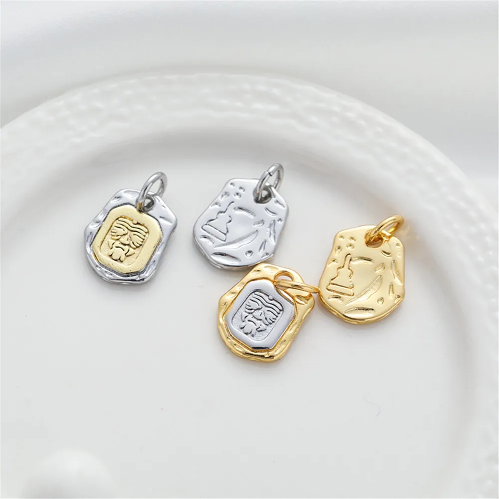 18k gold wrapped white gold single face old man tag 11 * 14mm bracelet necklace pendant diy jewelry accessories
18k gold wrapped white gold single face old man tag 11 * 14mm bracelet necklace pendant diy jewelry accessories