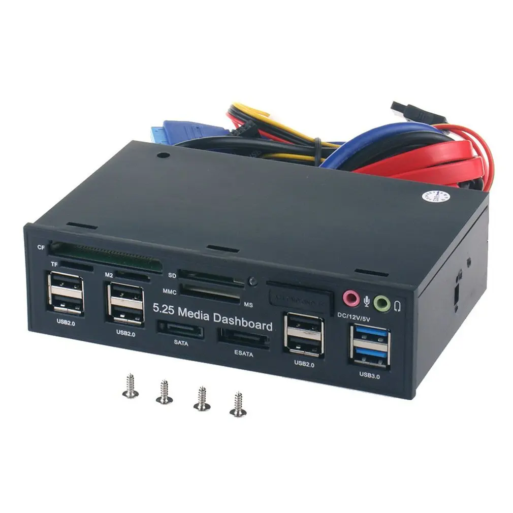 5.25\" Pc Front Panel Dashboard Media Usb 3.0 Hub Audio Esata Sata Card Reader Desktop Optical Drive Multifunctional Panel 525E
5.25\" Pc Front Panel Dashboard Media Usb 3.0 Hub Audio Esata Sata Card Reader Desktop Optical Drive Multifunctional Panel 525E