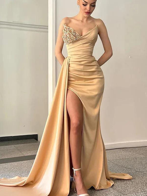 Sexy V-Neck Sleeveless Evening Dress Prom Dresses Vestidos De Fiesta With Side Split Floor-Length Satin Vestidos Para Mujeres
Sexy V-Neck Sleeveless Evening Dress Prom Dresses Vestidos De Fiesta With Side Split Floor-Length Satin Vestidos Para Mujeres