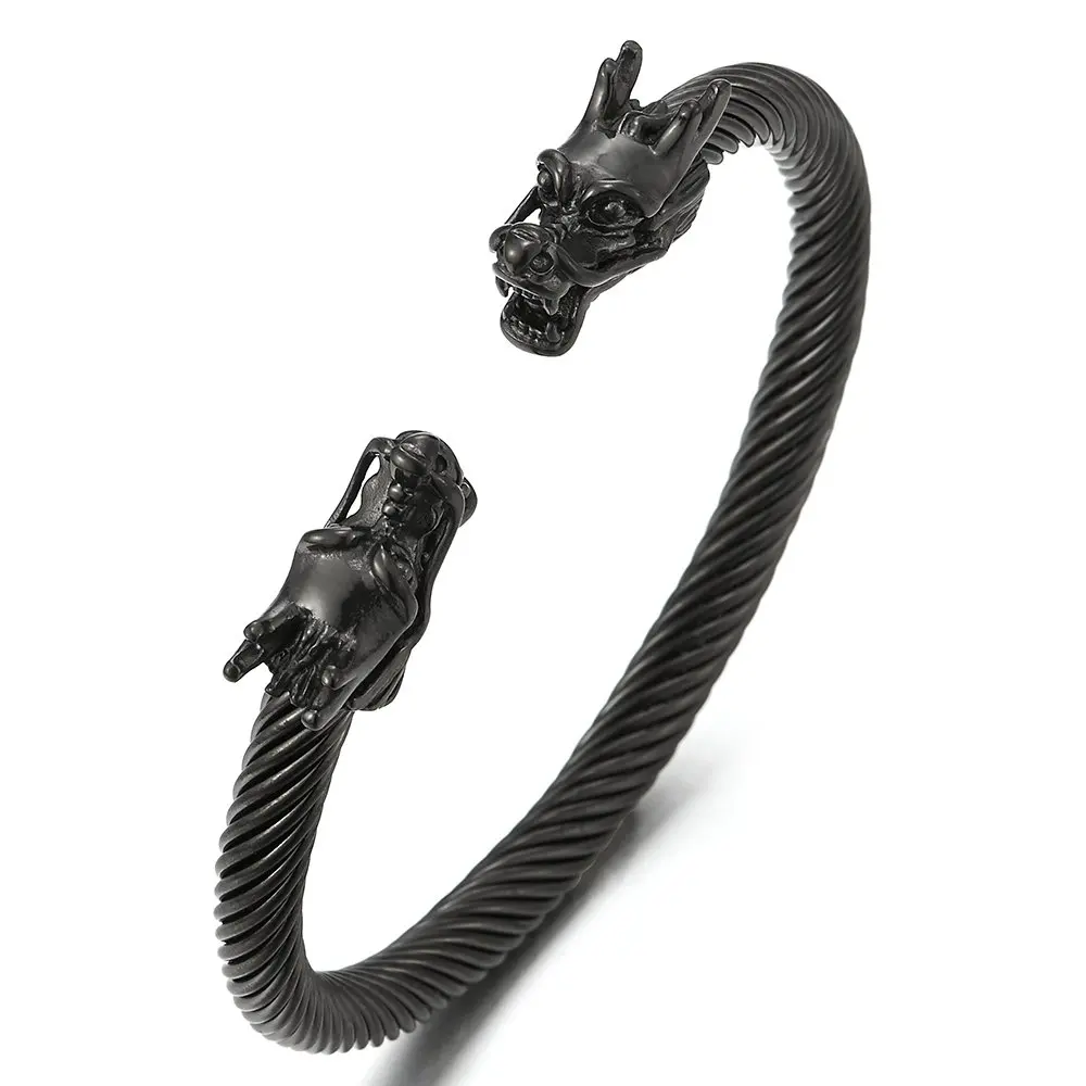 Elastic Adjustable Mens Dragon Bracelet Stainless Steel Twisted Cable Bangle Cuff Bracelet Polished
Elastic Adjustable Mens Dragon Bracelet Stainless Steel Twisted Cable Bangle Cuff Bracelet Polished