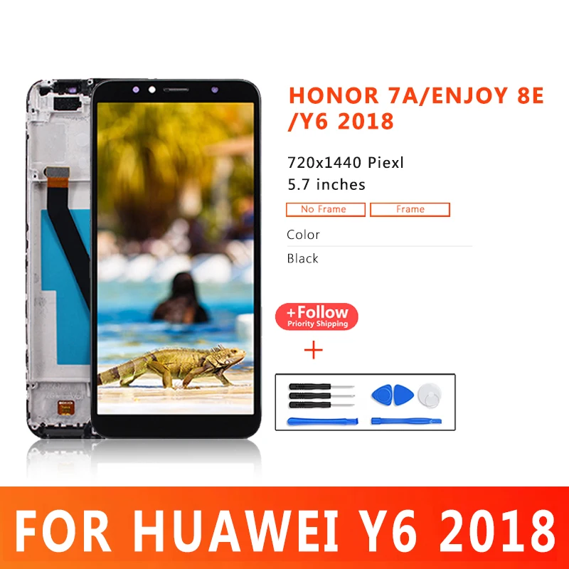 5.7" With Frame FOR HUAWEI Y6 2018 LCD Display Screen For Honor 7A Lite Screen For Enjoy 8E ATU-L11 ATU-LX3 ATU-L2 ATU-L22 LCD
5.7" With Frame FOR HUAWEI Y6 2018 LCD Display Screen For Honor 7A Lite Screen For Enjoy 8E ATU-L11 ATU-LX3 ATU-L2 ATU-L22 LCD