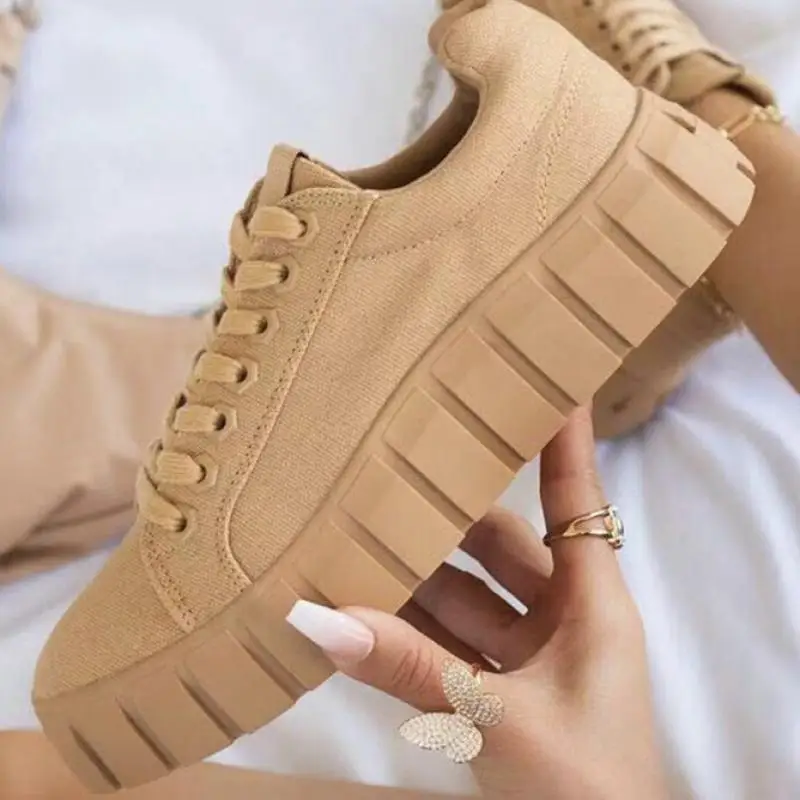 Ladies Flat Platform Fashion Spring Outdoor Soft Comfy Female Zapatos Mujer Women Sneaker Canvas Mixed Color Lace-Up Round Toe
Ladies Flat Platform Fashion Spring Outdoor Soft Comfy Female Zapatos Mujer Women Sneaker Canvas Mixed Color Lace-Up Round Toe