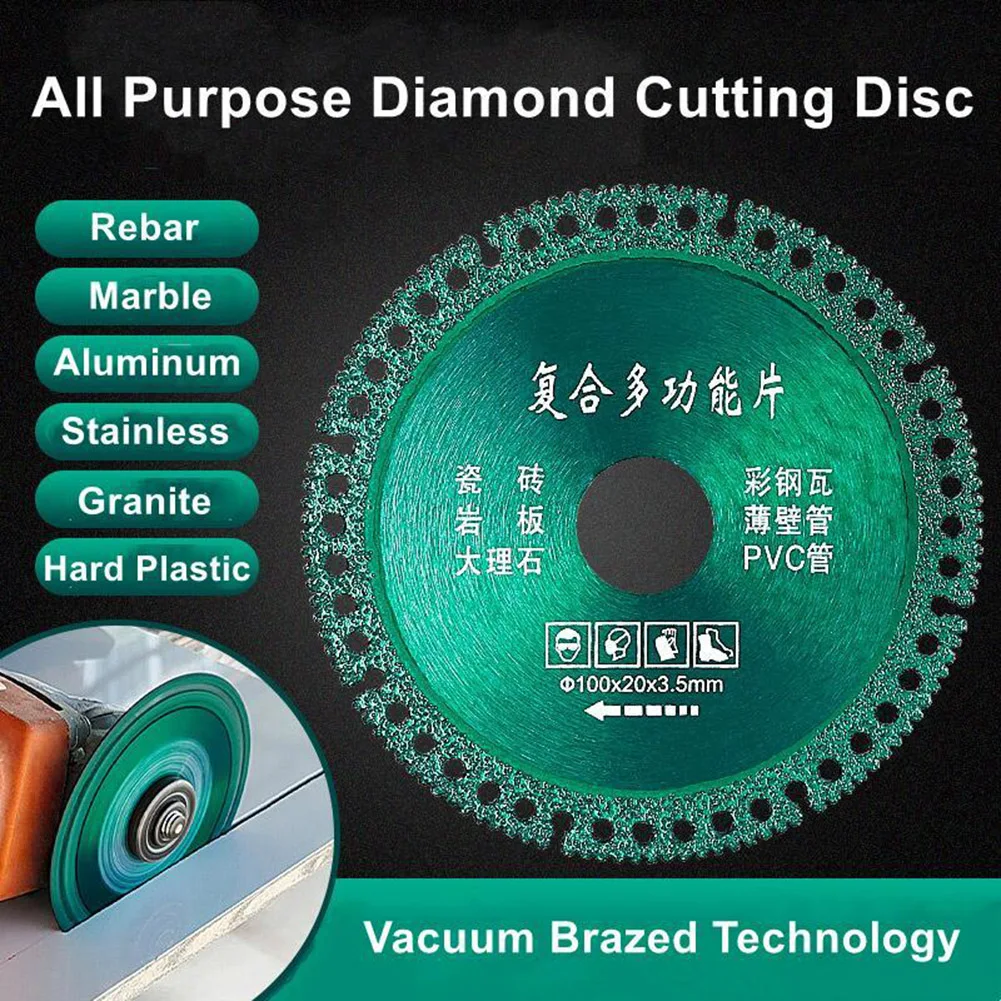 New 100mm Diamond Saw Blade Composite Cutting Disc Ceramic Tile Glass Marble PVC Pipe Cutting Blade For 100-type Angle Grinders
New 100mm Diamond Saw Blade Composite Cutting Disc Ceramic Tile Glass Marble PVC Pipe Cutting Blade For 100-type Angle Grinders