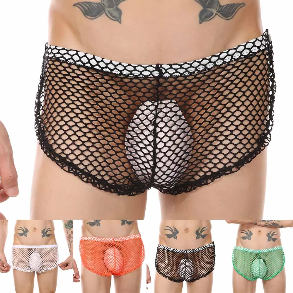 2022 Men's Sexy Big Mesh Trunks Button Side Underwear Transparent Low Rise Hot Men Boxer Briefs Sissy Panties Erotic Lingerie
2022 Men's Sexy Big Mesh Trunks Button Side Underwear Transparent Low Rise Hot Men Boxer Briefs Sissy Panties Erotic Lingerie