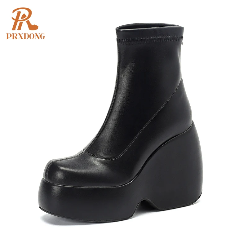 2022 New Fashion Black Micofiber Leather Wedges High Heels Thick Platform Shoes Autumn Wintre Black Ankle Boots Plus Size 34-43
2022 New Fashion Black Micofiber Leather Wedges High Heels Thick Platform Shoes Autumn Wintre Black Ankle Boots Plus Size 34-43