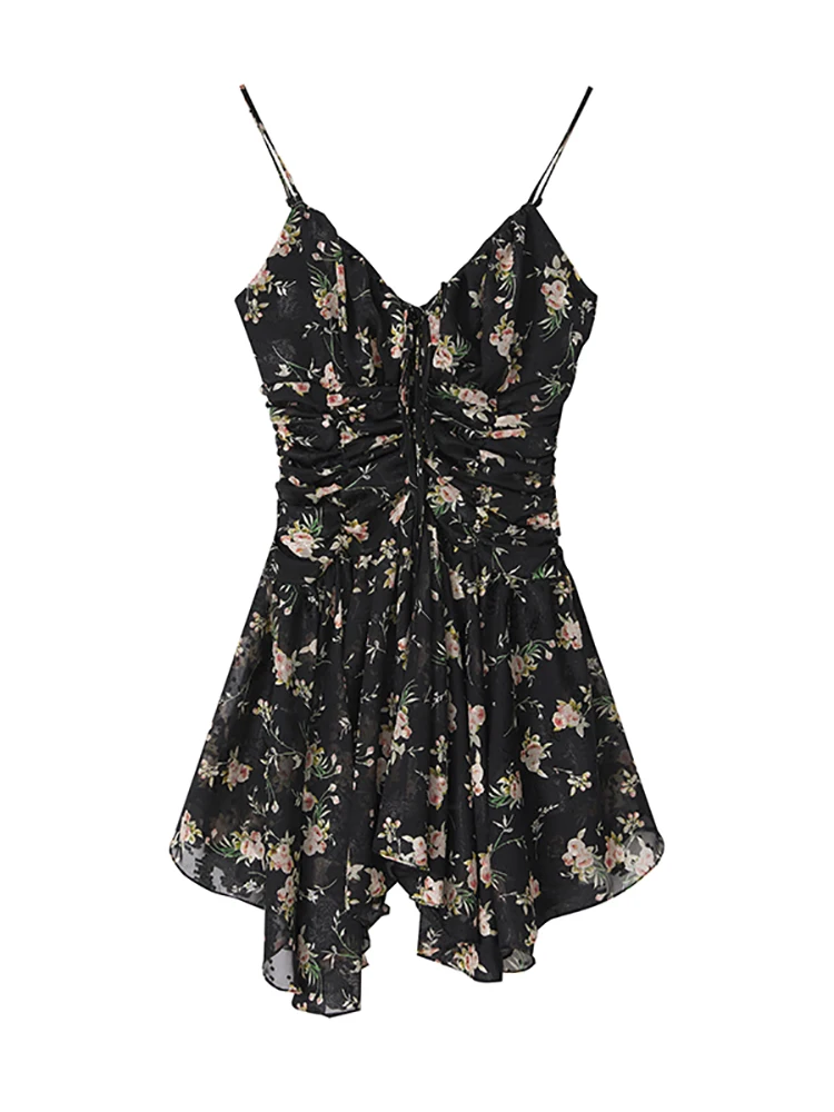 Vintage Chic Fashion Outfits Strap Floral Dresses Vestidos Summer Women Irregular Ruffle Straps Mini Dress 
Vintage Chic Fashion Outfits Strap Floral Dresses Vestidos Summer Women Irregular Ruffle Straps Mini Dress