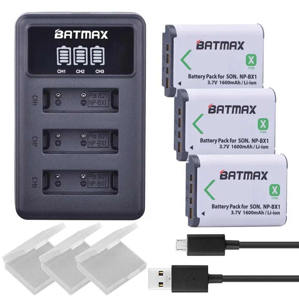 

NEW 3X NP BX1 Bateria NP-BX1 baterii + 3-gniazda LED ładowarka do DSC RX1 RX100 AS100V M3 M2 HX300 HX400 HX50 HX60 GWP88 AS15