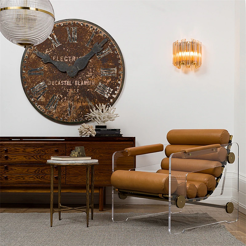 Modernist Style Leather Armchair Retro Style Imported Acrylic Lounge Chair High-end Sofa Chair Recliner Chairs for Bedroom
Modernist Style Leather Armchair Retro Style Imported Acrylic Lounge Chair High-end Sofa Chair Recliner Chairs for Bedroom
