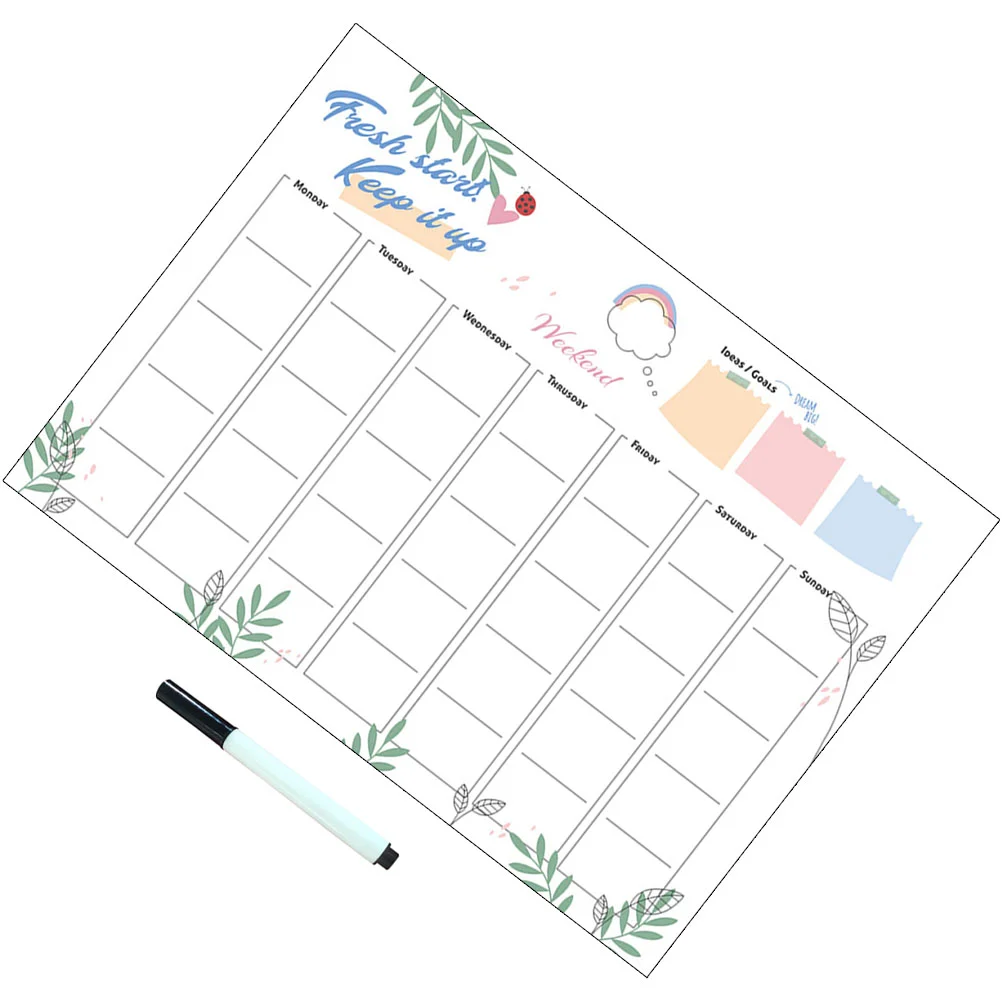 Weekly Whiteboard Stickers Blackboard Kids Magnetic Calendar Lattice Pvc Refrigerator Dry Erase Child
Weekly Whiteboard Stickers Blackboard Kids Magnetic Calendar Lattice Pvc Refrigerator Dry Erase Child