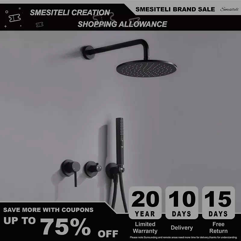 Matt Black Hot And Cold Shower System Sets With Brass Arm Diverter Valve Kit Mixer Tap Hand Held Head Wall Spout
Matt Black Hot And Cold Shower System Sets With Brass Arm Diverter Valve Kit Mixer Tap Hand Held Head Wall Spout