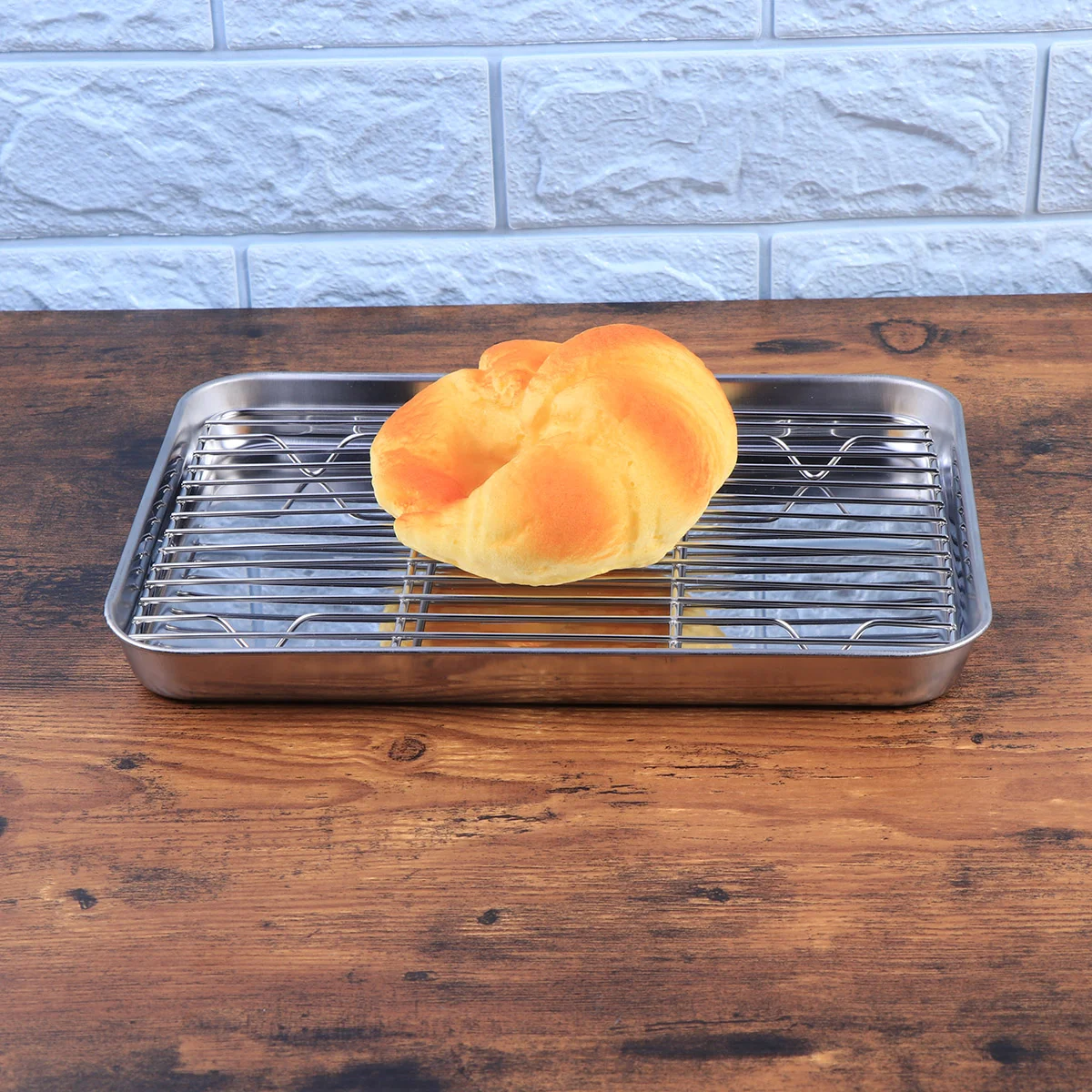2 Sets Sheet with Rack Set Stainless Steel Pans with Cooling Racks Rectangular Cookie Sheet Pan Serving Platter Tray for Oven
2 Sets Sheet with Rack Set Stainless Steel Pans with Cooling Racks Rectangular Cookie Sheet Pan Serving Platter Tray for Oven