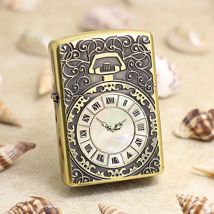 Genuine Zippo oil lighter copper windproof Gold antique pocket watch cigarette Kerosene lighters Gift anti-counterfeiting code
Genuine Zippo oil lighter copper windproof Gold antique pocket watch cigarette Kerosene lighters Gift anti-counterfeiting code