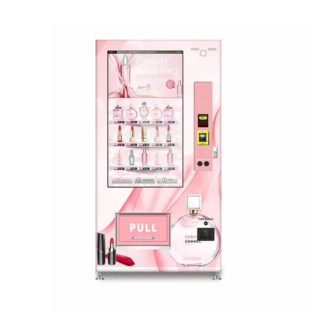 Pink Big Screen Beauty Cosmetics Vending Machines Eyelash Lipstick Perfume Skin Care Mask Jewelry Combo Vending Machine Snacks
Pink Big Screen Beauty Cosmetics Vending Machines Eyelash Lipstick Perfume Skin Care Mask Jewelry Combo Vending Machine Snacks