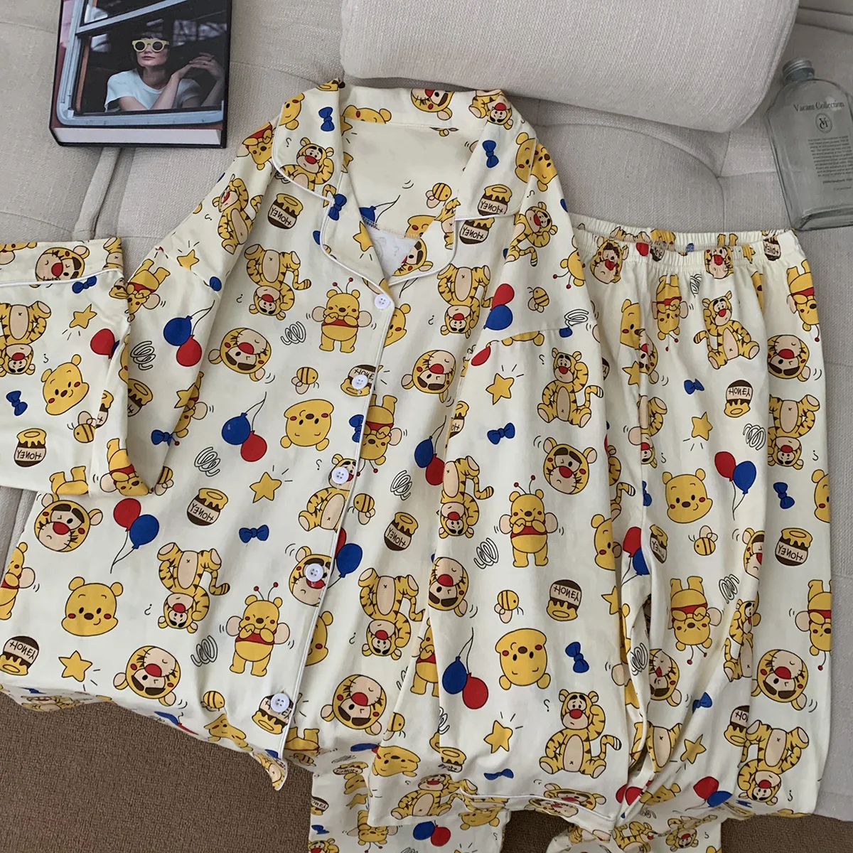Cotton Pajamas Women's Spring And Autumn Long-sleeved Thin Sleepwear Girls' Home Clothes Two-piece Set Pyajmas Set
Cotton Pajamas Women's Spring And Autumn Long-sleeved Thin Sleepwear Girls' Home Clothes Two-piece Set Pyajmas Set