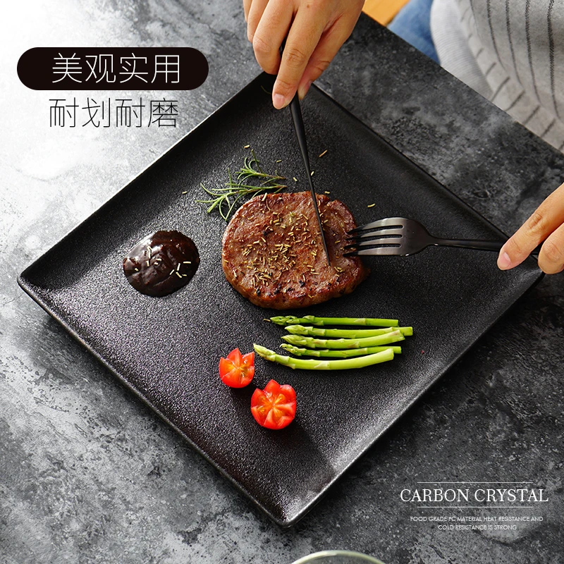 Steak Knife and Fork Plate Set Creative Household Black Breakfast Plate Western Cuisine Plate Ceramic Plate European Steak Table
Steak Knife and Fork Plate Set Creative Household Black Breakfast Plate Western Cuisine Plate Ceramic Plate European Steak Table