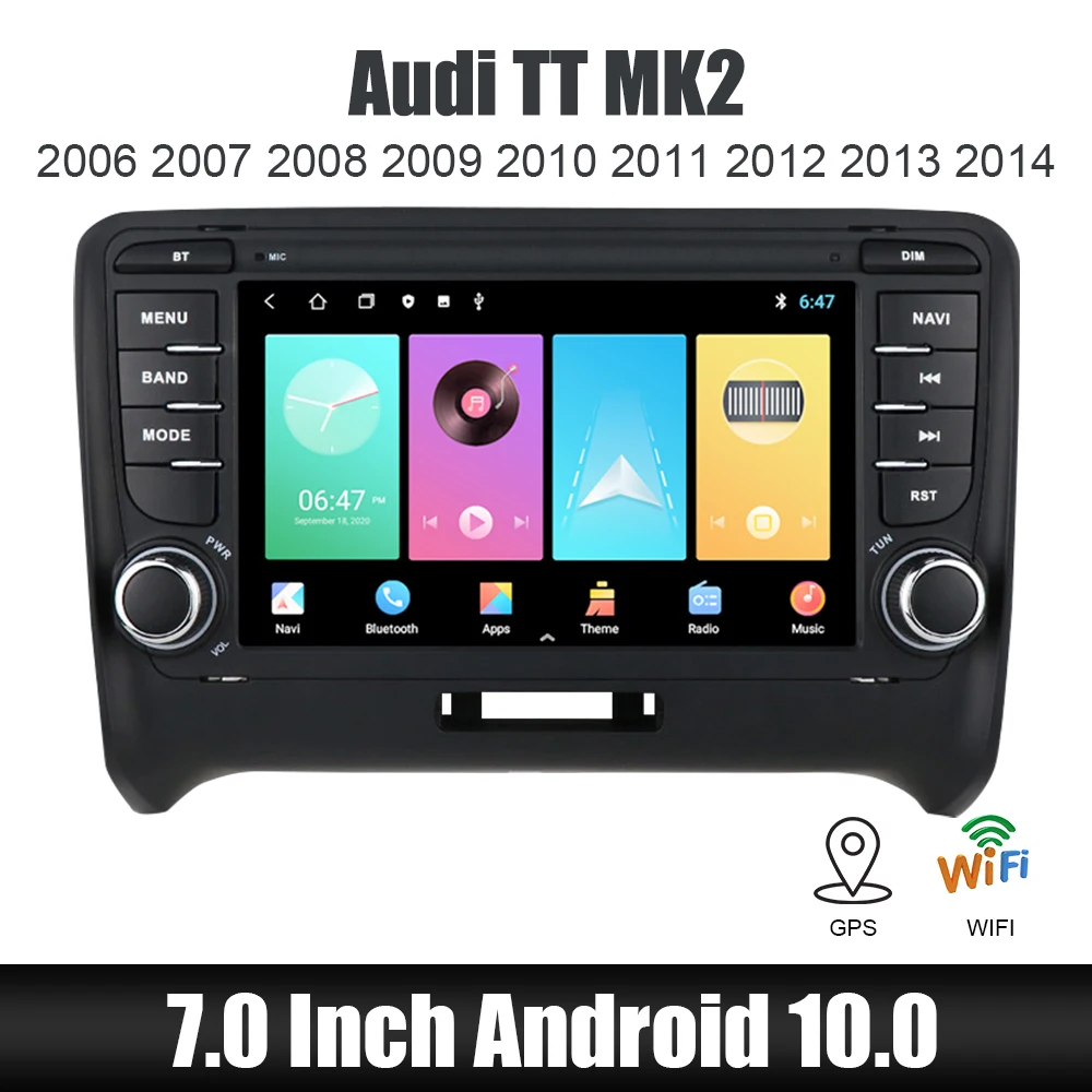 Автомобильное радио MP5 видео плеер GPS FM приемник Bluetooth WiFi Android 10 0 2 Din 7 дюймов HD