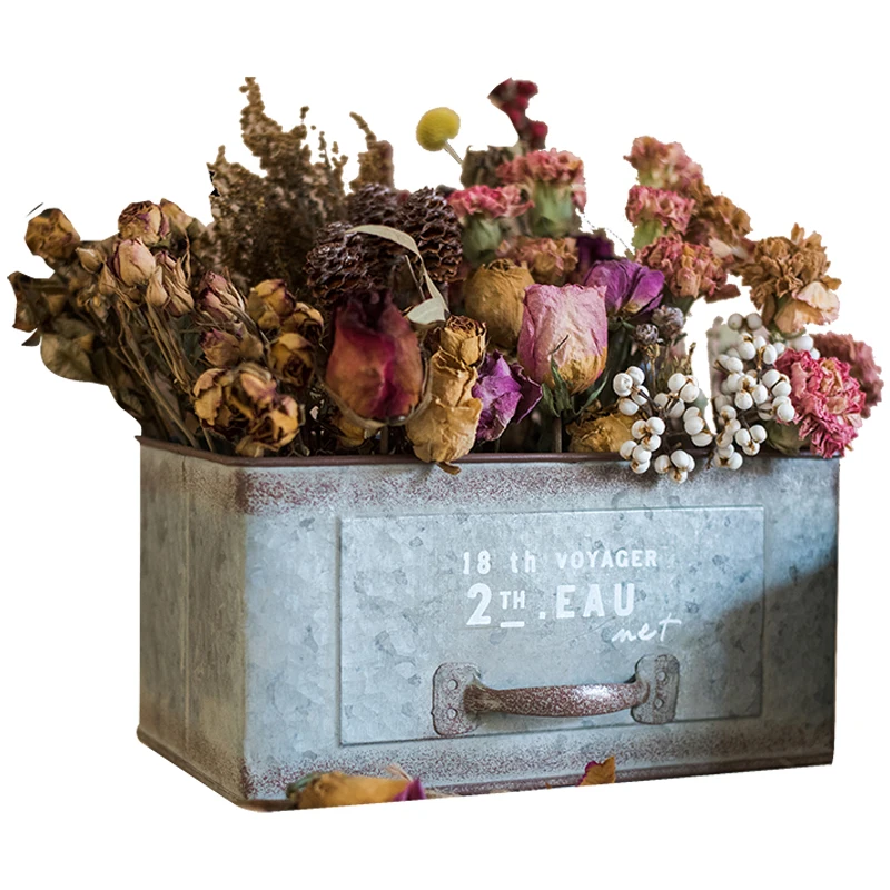 Retro Tin Drawer Flower Box Flower Pot Sundries Storage Grocery Garden Decoration
Retro Tin Drawer Flower Box Flower Pot Sundries Storage Grocery Garden Decoration