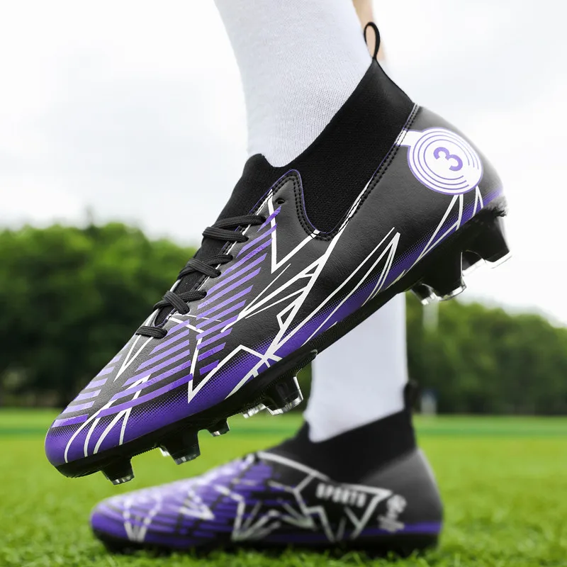 New Purple Professional Unisex Soccer Cleats Men FG/TF Soccer Shoes Children Artificial Grass Football Boots Large Size 31-48
New Purple Professional Unisex Soccer Cleats Men FG/TF Soccer Shoes Children Artificial Grass Football Boots Large Size 31-48