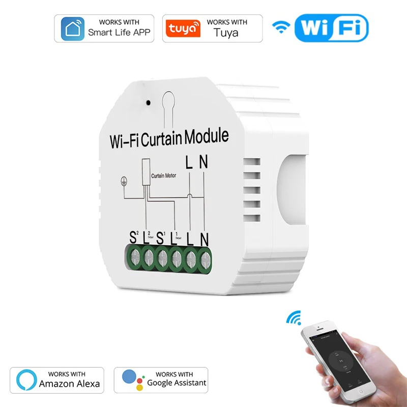 WiFi Smart Curtain Switch Module Roller Blinds Shutter Motor Tuya Smart Home DIY Universal Breaker Works with Alexa Google Home
WiFi Smart Curtain Switch Module Roller Blinds Shutter Motor Tuya Smart Home DIY Universal Breaker Works with Alexa Google Home